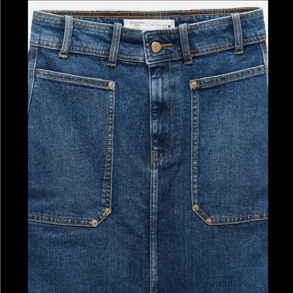 Zara NWT Denim Long Skirt size Large - Picture 4 of 13